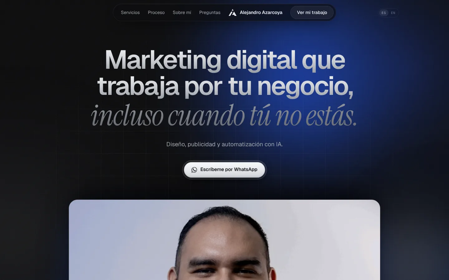 Página de inicio de azarcoya.com.mx en escritorio